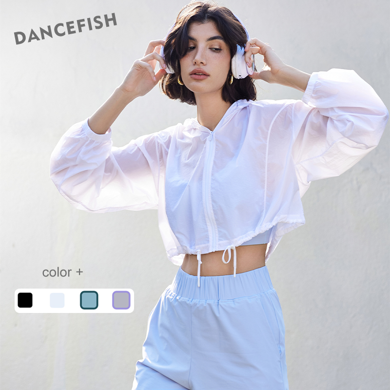 Outdoor Sport Jacket Women'S - DANCEFISH 여성용 경량 요가 재킷, 루즈