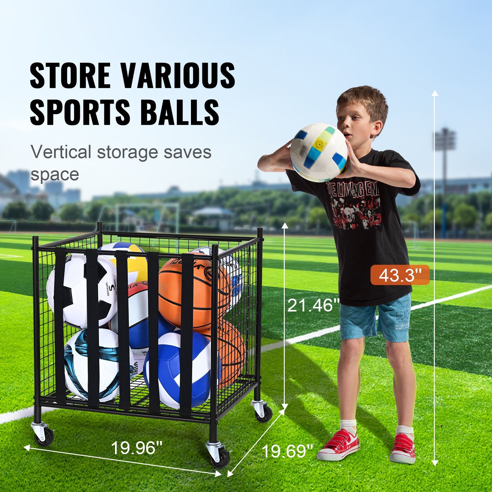 롤링 스포츠 공 보관 카트, 탄성 스트랩이 있는 잠금식 - Indoor Sport And Outdoor Sports 리뷰 및 가격