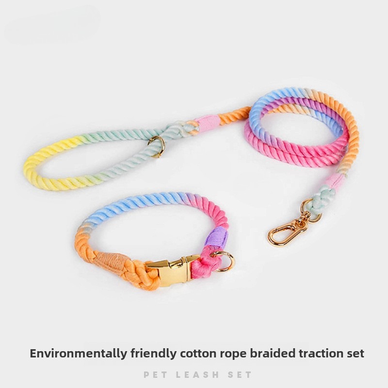 Loudik 도매 손으로 짠 컬러 코튼 로프 애완 동물 - Headcollar Rope Set 리뷰 및 가격