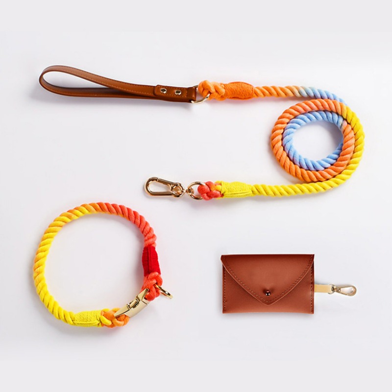 Loudik 도매 손으로 짠 컬러 코튼 로프 애완 동물 - Headcollar Rope Set 리뷰 및 가격