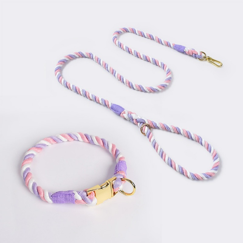 Loudik 도매 손으로 짠 컬러 코튼 로프 애완 동물 - Headcollar Rope Set 리뷰 및 가격