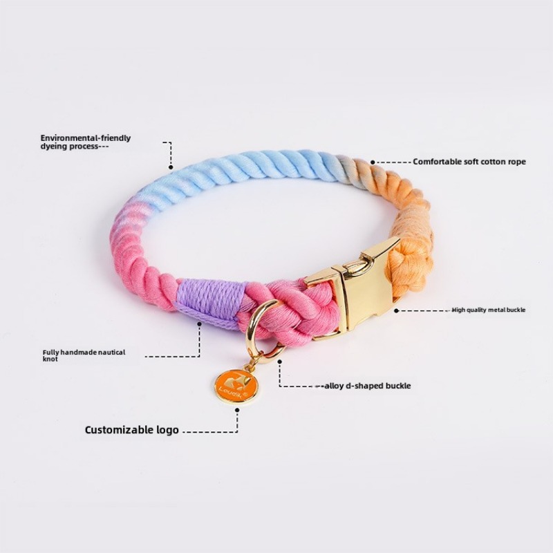 Loudik 도매 손으로 짠 컬러 코튼 로프 애완 동물 - Headcollar Rope Set 리뷰 및 가격