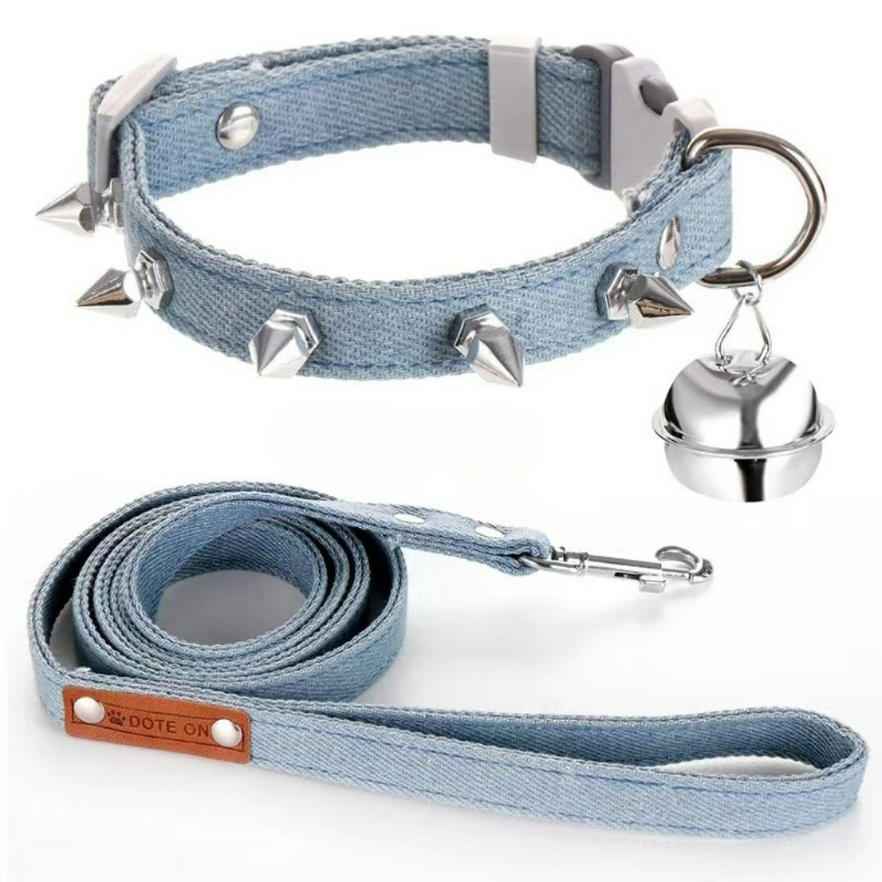 리벳 애완 동물 물림 방지 데님 스파이크 목줄 세트 개 - Headcollar Rope Set 리뷰 및 가격