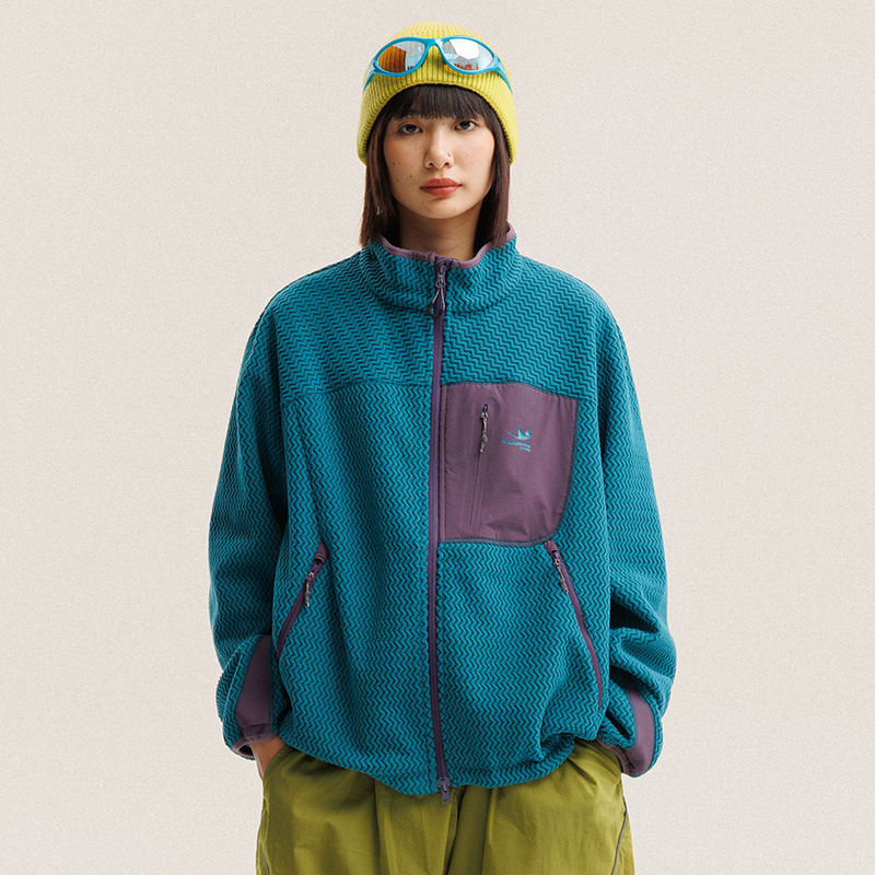 가을 겨울 폴라 플리스 물결 모양 줄무늬 재킷 남성 여 - Outdoor Sport Jacket Women'S 리뷰 및 가격