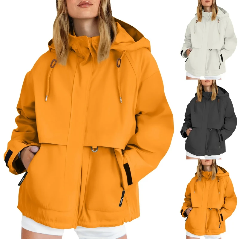 방수 하이킹 자켓 여성 솔리드 컬러 긴팔 후드 캐주얼  - Outdoor Sport Waterproof Jacket 리뷰 및 가격