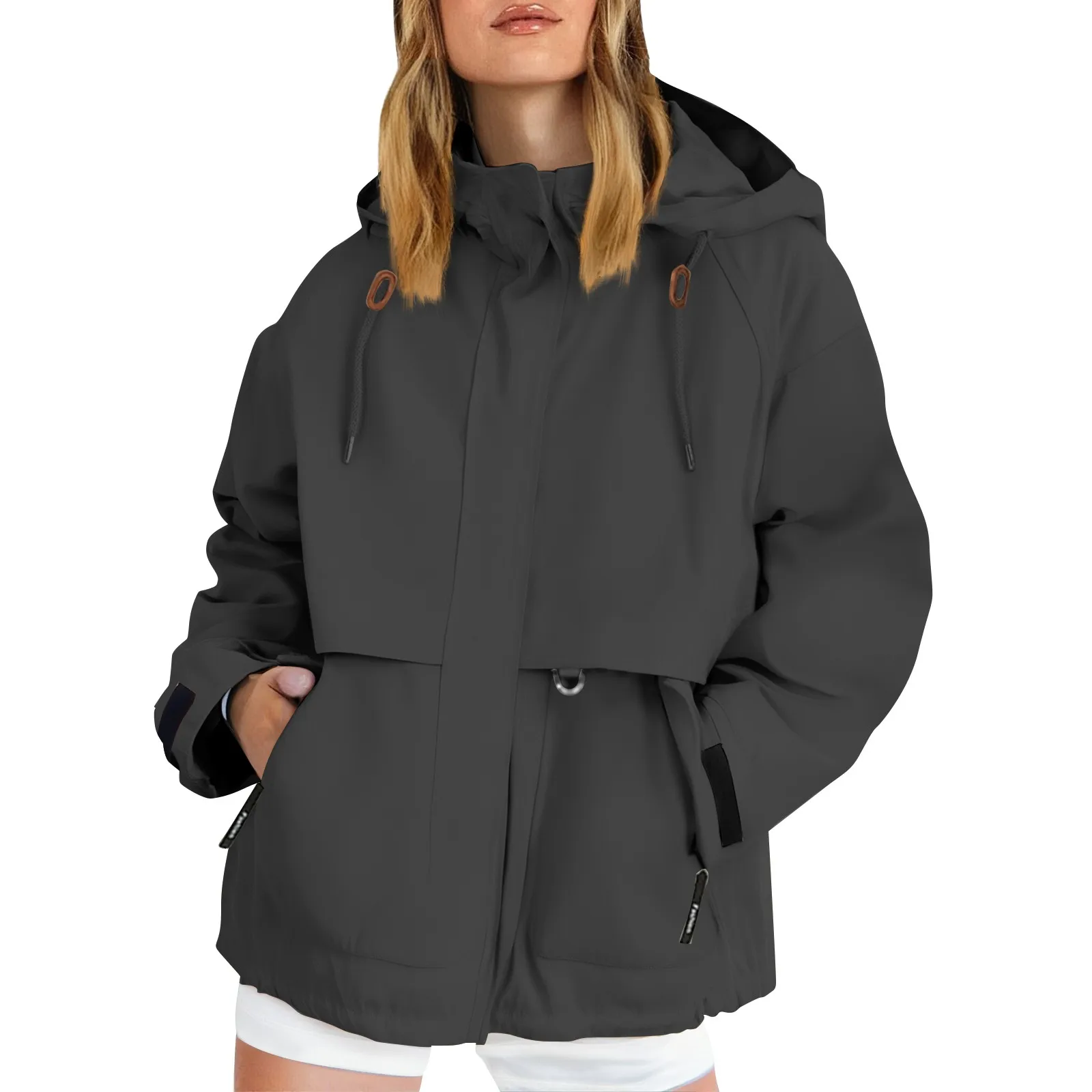 방수 하이킹 자켓 여성 솔리드 컬러 긴팔 후드 캐주얼  - Outdoor Sport Waterproof Jacket 리뷰 및 가격